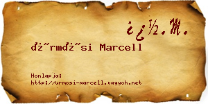 Ürmösi Marcell névjegykártya
