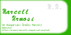 marcell urmosi business card