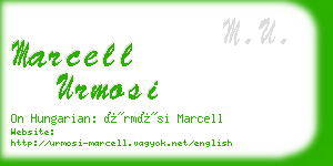 marcell urmosi business card